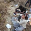 Susana Carvalho plastering fossils in Gorongosa National Park, Mozambique