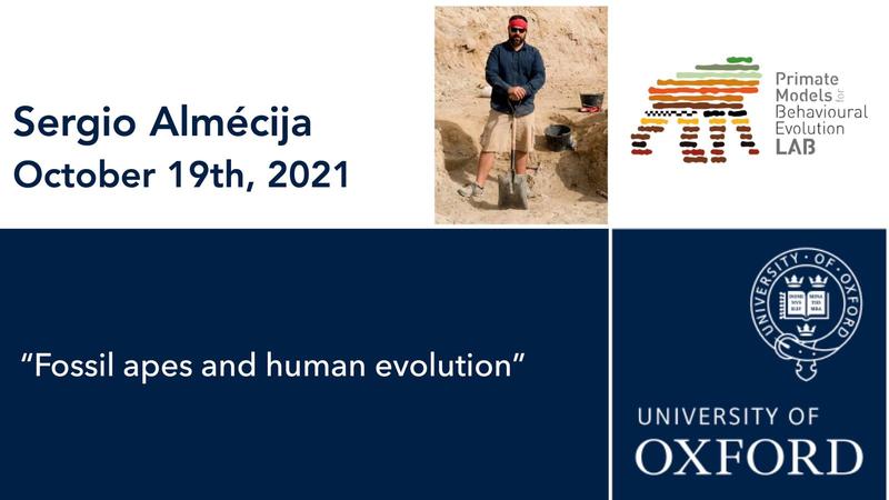 Primate Conversations with Sergio Almécija, "Fossil apes and human evolution" - 19th Oct 2021