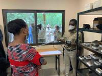 The Minister of Land and Environment of Mozambique, after inaugurating the new Paleontology Lab, visited the new facilities and learned about the on-going research