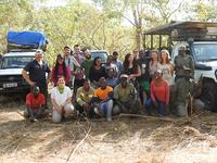 Some of the Oxford-Gorongosa Paleo-Primate Field School 2019 team photographed at the end of excavations at GPL-12 in Gorongosa National Park