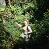 Susana in the Nimba mountains, Guinea, 2008, taking Primate Archaeology to its maddest level – with a geological hammer in hand, trying to do a geological survey/transect and finding stones under meters of thick vegetation and in very steep terrain!