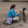 Lucy collecting video footage of chacma baboons (Papio ursinus) in Gorongosa National Park, Mozambique (2018)